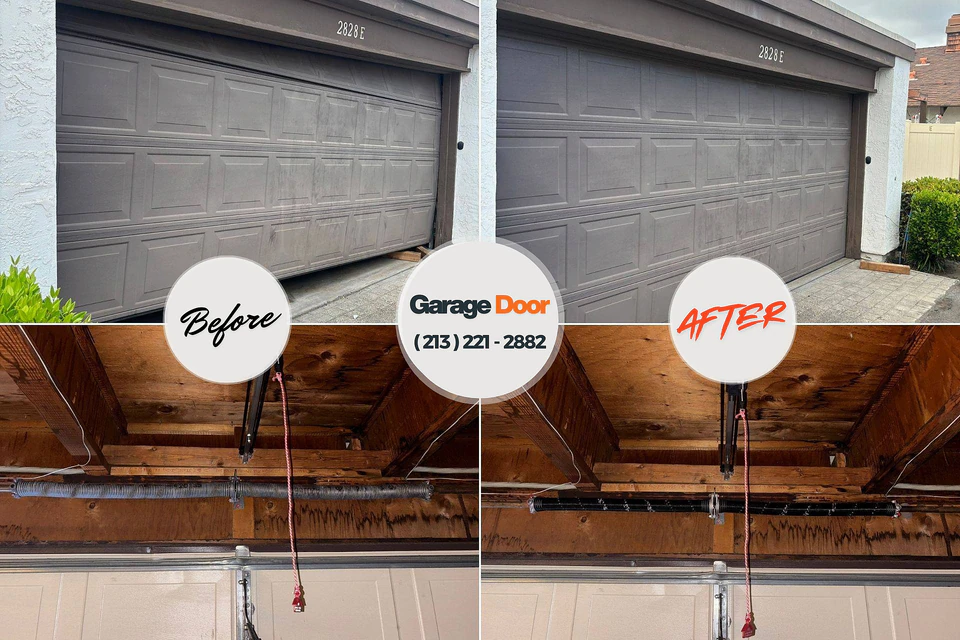 Before and after: garage door repair Palmona Park, FL